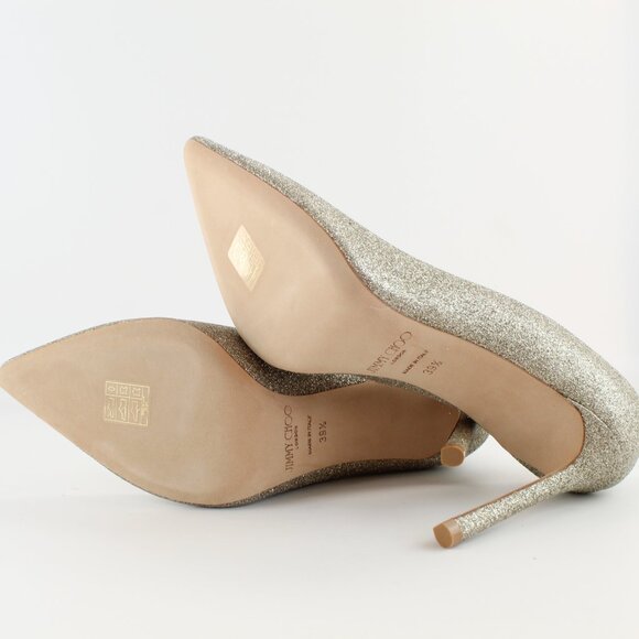 NEW JIMMY CHOO Romy 100 Glitter Heeled Pumps, EU 39.5 - Office to Party/Cocktail - Picture 13 of 16